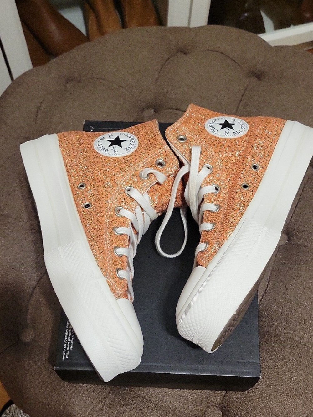 EUC Converse CTAS Hi Lift Metallic Shimmer Women's High Top Platform Sneakers - Picture 4 of 11